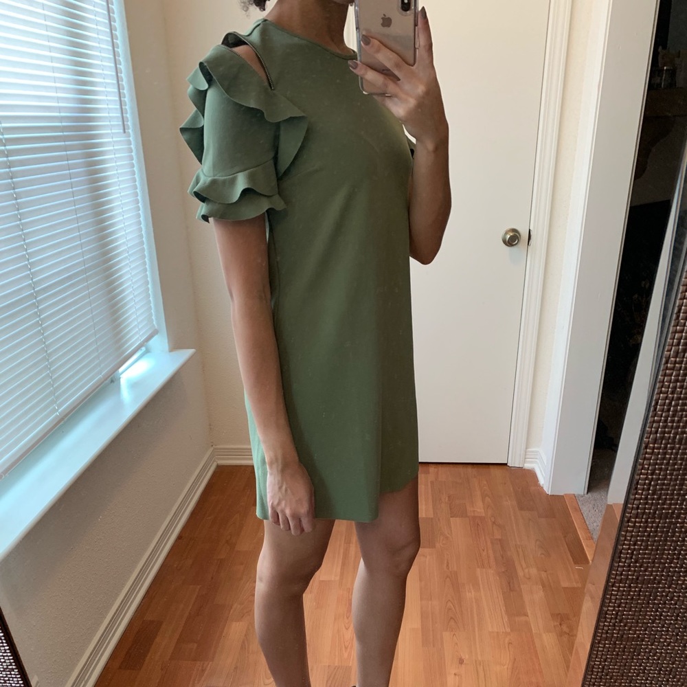 Zara ruffled sleeve dress